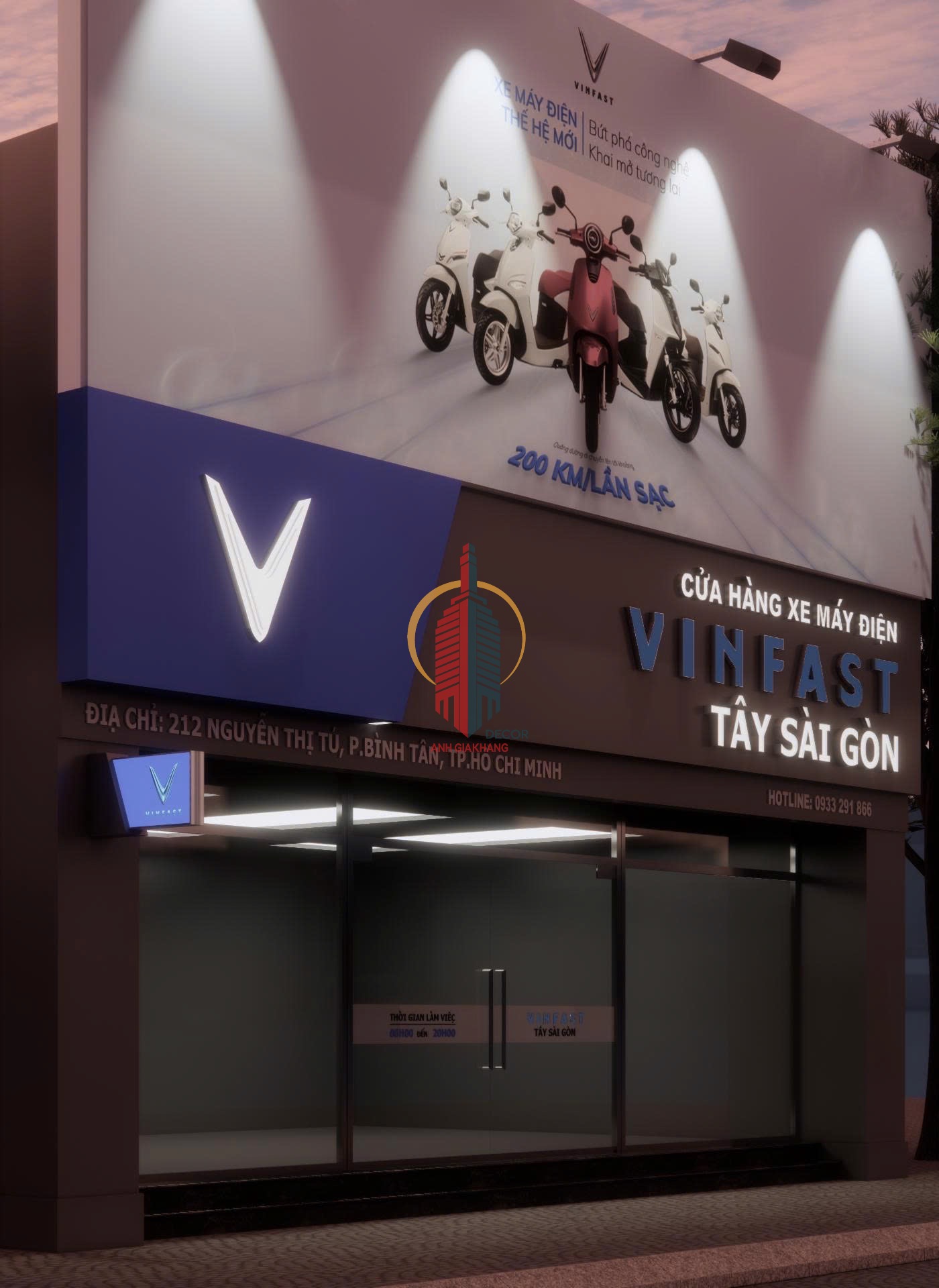 thi công biển hiệu Vinfast Tây Sài Gòn