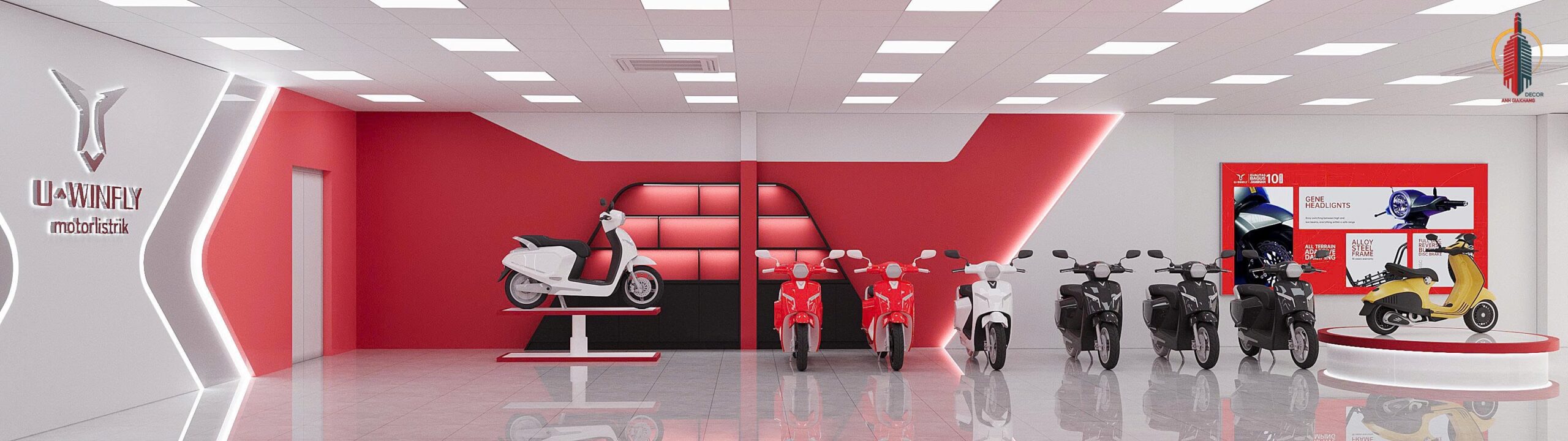 Thiết kế thi công cửa hàng xe điện chuyên nghiệp bởi Anh Gia Khang