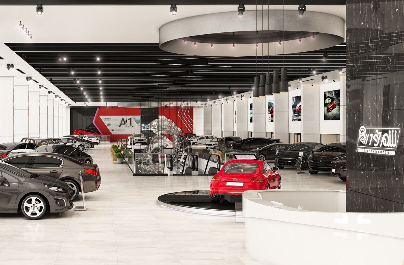頂級汽車展廳裝修設計方案由安家康集團提供